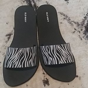 Old navy zebra striped flipflops